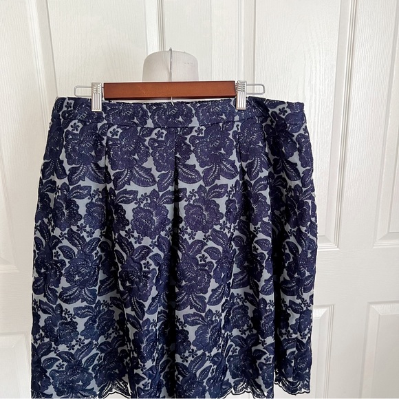 NWT Talbots Woman Blue Lace Floral Special Occasion Skirt Womens Plus Sz 14W - Picture 2 of 14